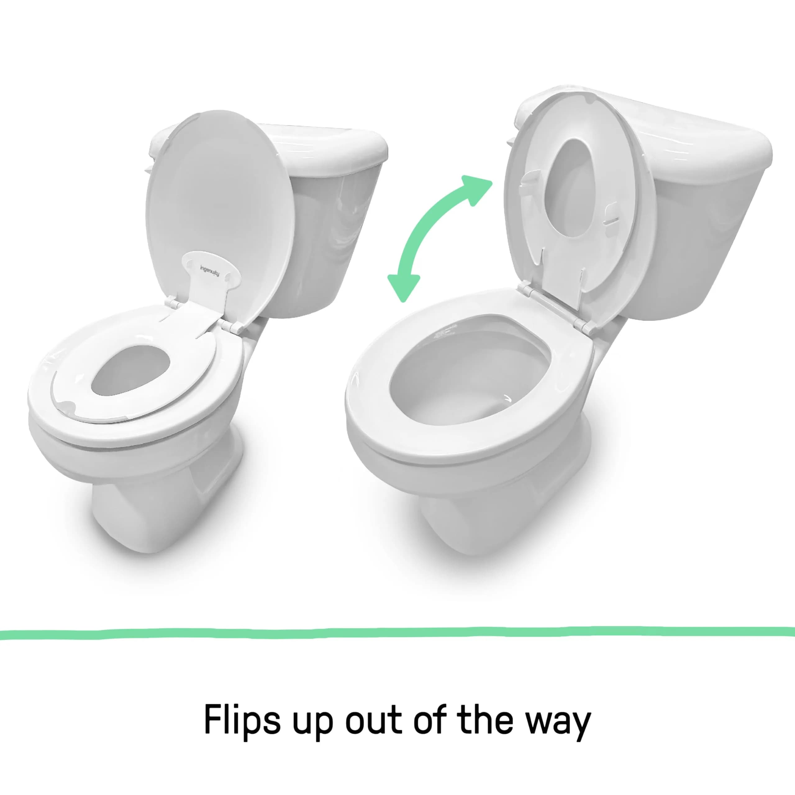 Ingenuity Portable Flip & Sit Potty Seat - White | Toddler Travel Potty for Adult Toilets - view 3