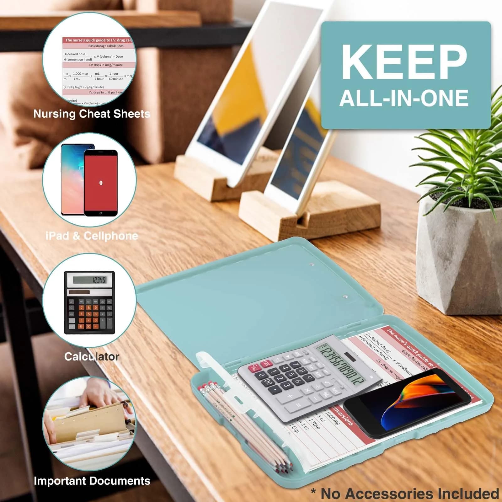 Sooez High Capacity Storage Clipboard 8.5x11 with Pen Holder | Durable Polypropylene for Students & Professionals - view 5