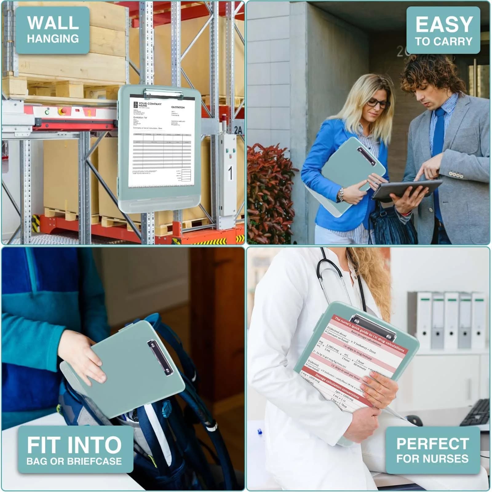 Sooez High Capacity Storage Clipboard 8.5x11 with Pen Holder | Durable Polypropylene for Students & Professionals - view 7