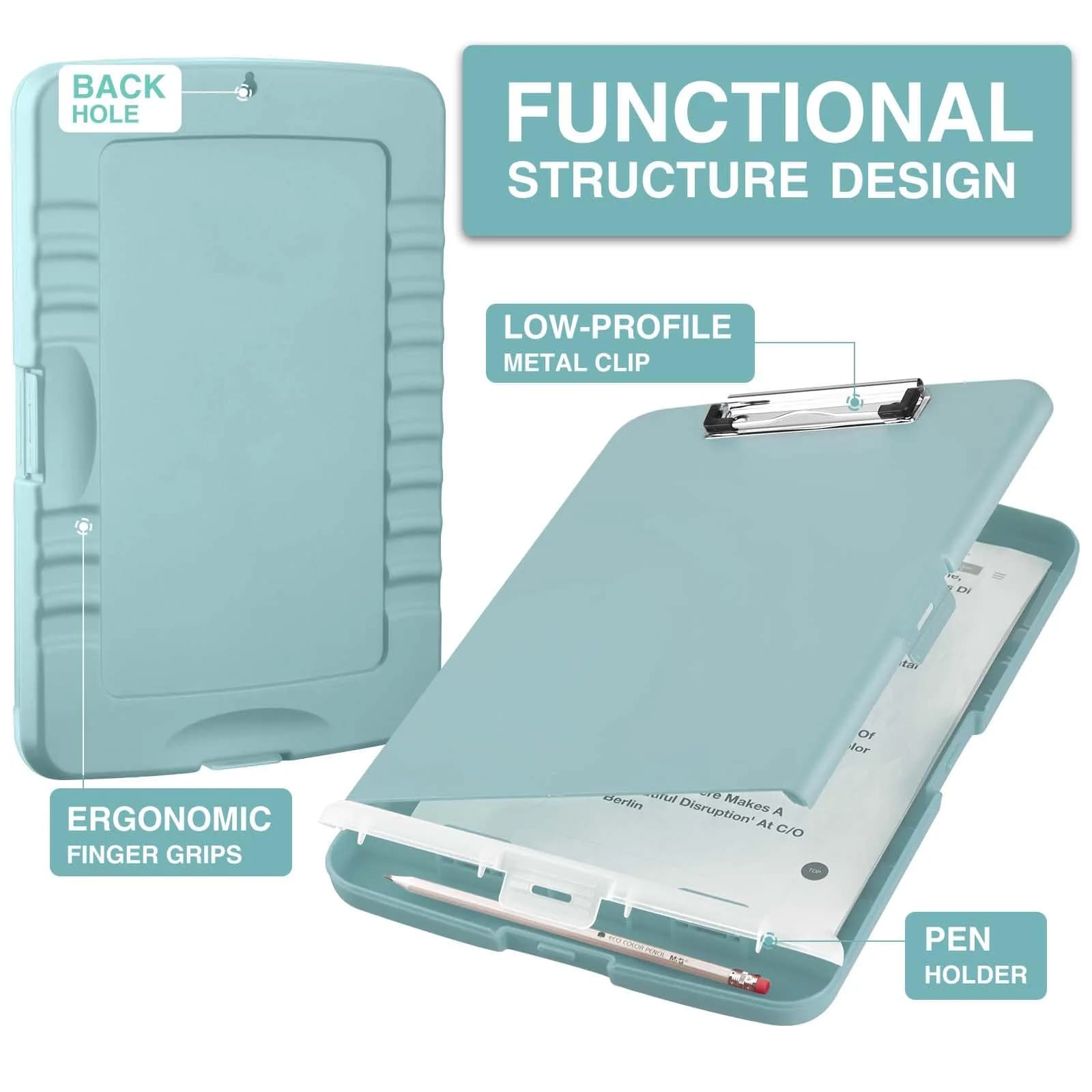 Sooez High Capacity Storage Clipboard 8.5x11 with Pen Holder | Durable Polypropylene for Students & Professionals - view 2