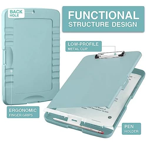 Sooez High Capacity Storage Clipboard 8.5x11 with Pen Holder | Durable Polypropylene for Students & Professionals thumbnail 2