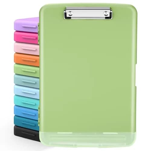 Sooez Sea Foam Green Storage Clipboard with Pen Holder & Compartments, 8.5x11 Letter Size | Organize School & Office Work - main product image