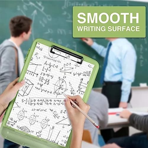 Sooez Storage Clipboard with Pen Holder, Sea Foam Green 8.5x11 | High Capacity for Students & Professionals thumbnail 6