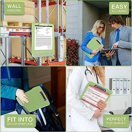 Sooez Storage Clipboard with Pen Holder, Sea Foam Green 8.5x11 | High Capacity for Students & Professionals thumbnail 7