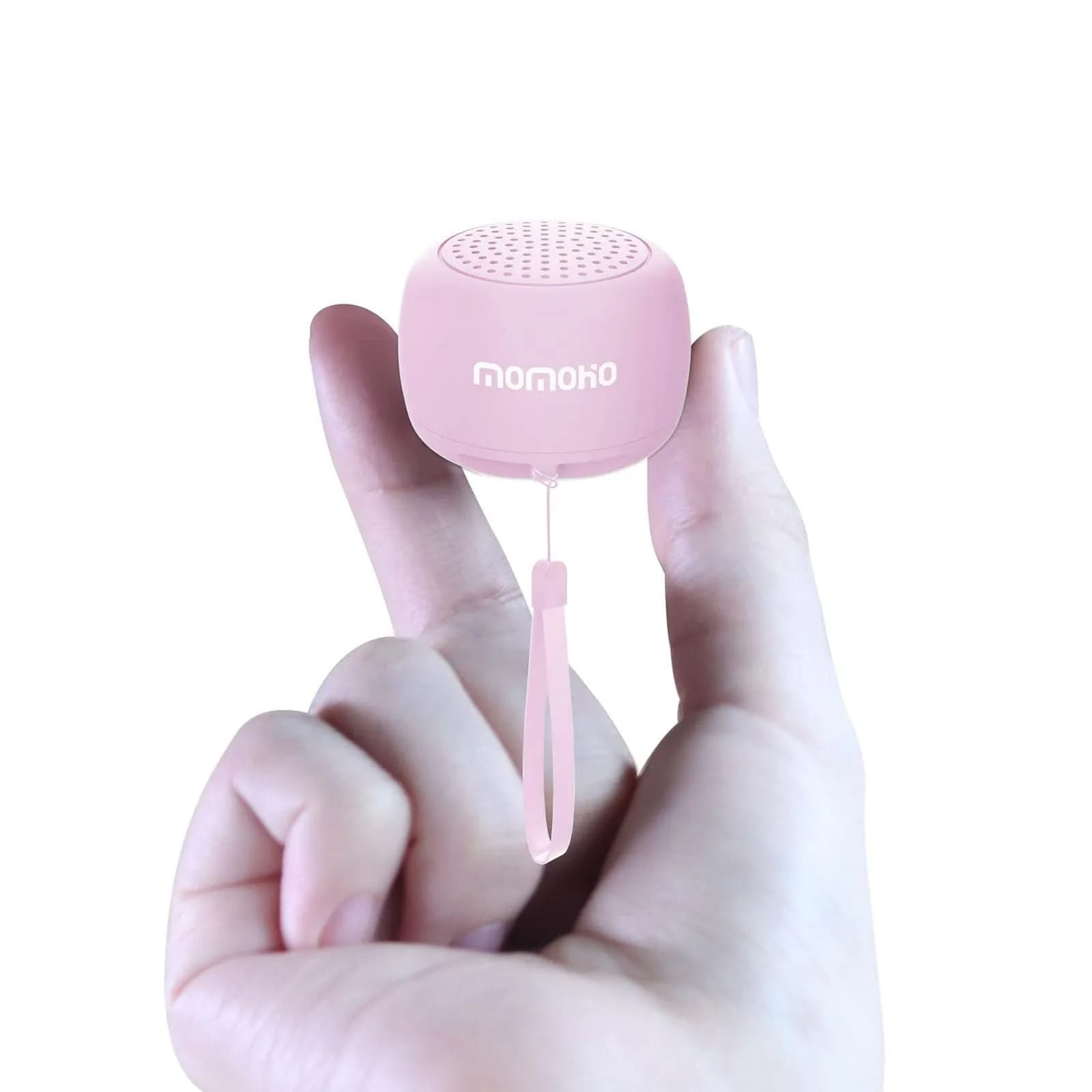 MOMOHO Mini Bluetooth Speaker White | Tiny Portable Wireless Speaker with Mic & TWS Pairing — Pink / Tiny
