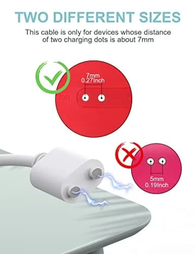 Bicmice 2.6Ft Magnetic USB DC Charger Cable Replacement Charging Cord - (7mm/0.28in) | Copper, Magnetic, Fast Charging thumbnail 3