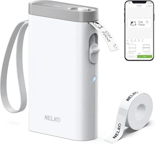 Nelko P21 Bluetooth Label Maker Machine with Tape, White | 203 DPI High-Resolution Printing thumbnail 1