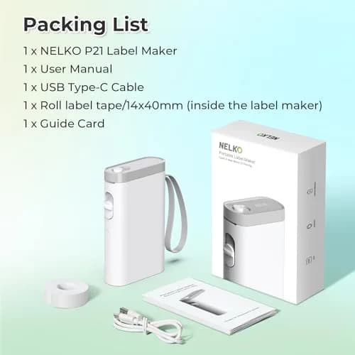 Nelko P21 Bluetooth Label Maker Machine with Tape, White | 203 DPI High-Resolution Printing thumbnail 7