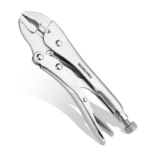WORKPRO Locking Pliers, 4-inch Mini Curved Jaw | Durable Chrome Vanadium Steel Grip thumbnail 1