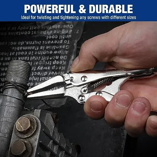 WORKPRO 4-1/2 inch Mini Long Nose Locking Pliers | Heat-Treated Chrome Vanadium Steel thumbnail 6