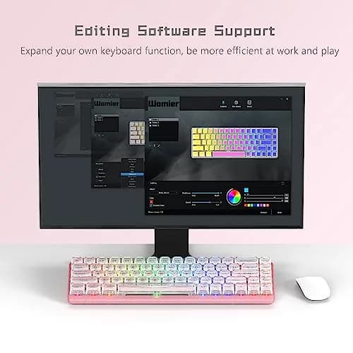 Womier 60% Keyboard Gaming Pink - Wired Pink Creamy Mechanical Keyboard | RGB Backlit, Hot-Swappable, 68 Keys thumbnail 5