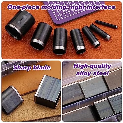 Yizzvb 55 Shape Style Hollow Punch Cutter Tool with Pad | Leather Craft Tools Kit for Handmade DIY Projects thumbnail 6