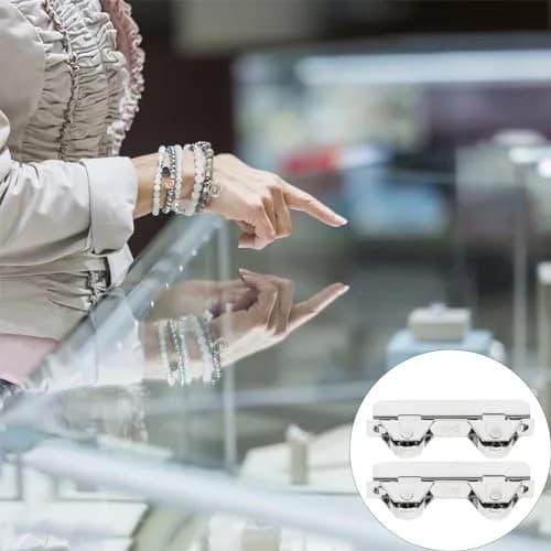 Angoily Mini Stainless Steel Showcase Window Roller for 5-6mm Thick Glass | Pack of 10 thumbnail 4