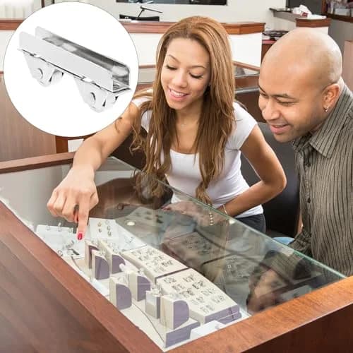 Angoily Mini Stainless Steel Showcase Window Roller for 5-6mm Thick Glass | Pack of 10 thumbnail 5