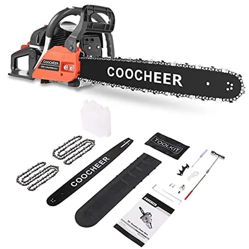 COOCHEER Gas Chainsaw 62CC 20 inch | 3.5HP Gas Powered Chainsaw for Garden & Farm thumbnail 1