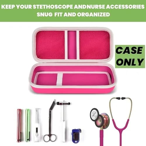 ALKOO Rose Red Stethoscope Case for 3M Littmann Classic III/Cardiology IV, 29.5cm (11.6in) | Professional Healthcare Organizer thumbnail 2