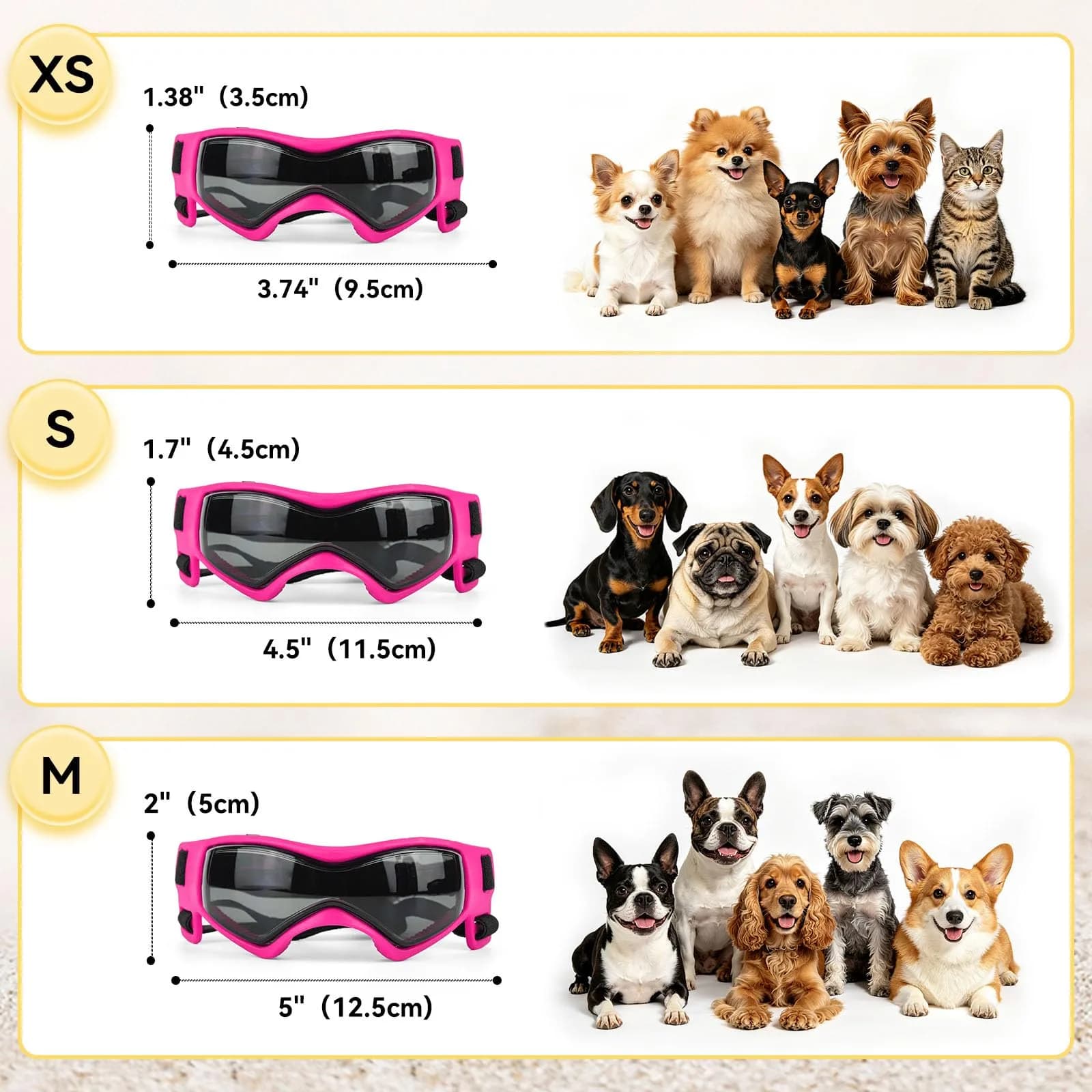 PETLESO Pink Medium Dog Goggles: UV Protection & Anti-Fog Eyewear for Small to Medium Breeds - view 4