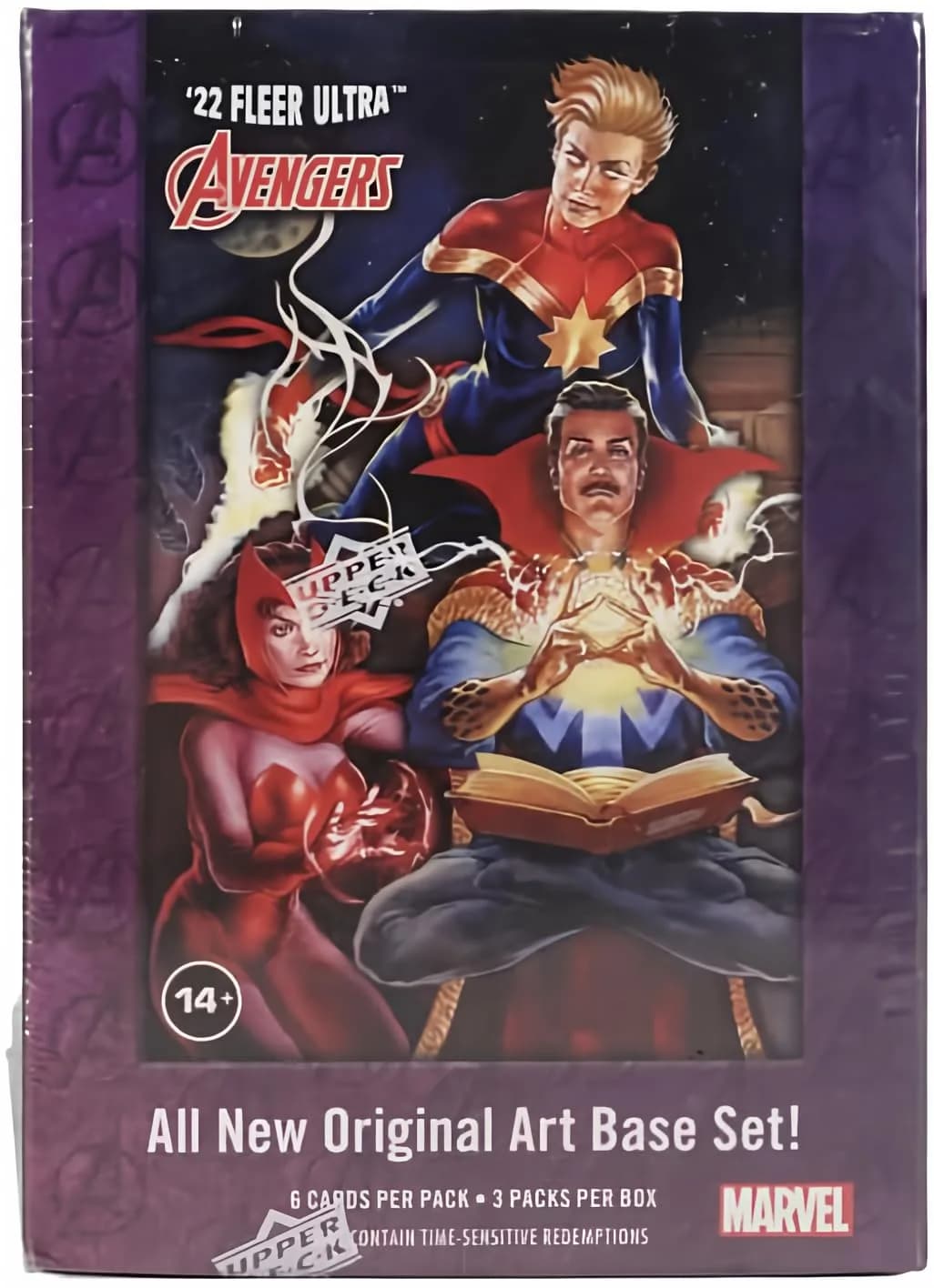 Upper Deck Avengers Trading Card Blaster Box | 2022 Marvel Fleer Ultra Avengers, 3 Packs, 6 Cards per Pack - main product image