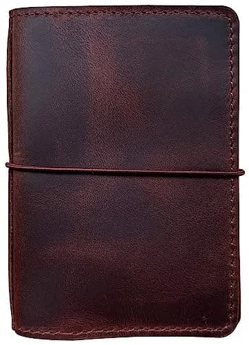 newestor A6 Travelers Notebook Cover with Pen Holder & Card Slots | Genuine Leather, Dark Brown thumbnail 1