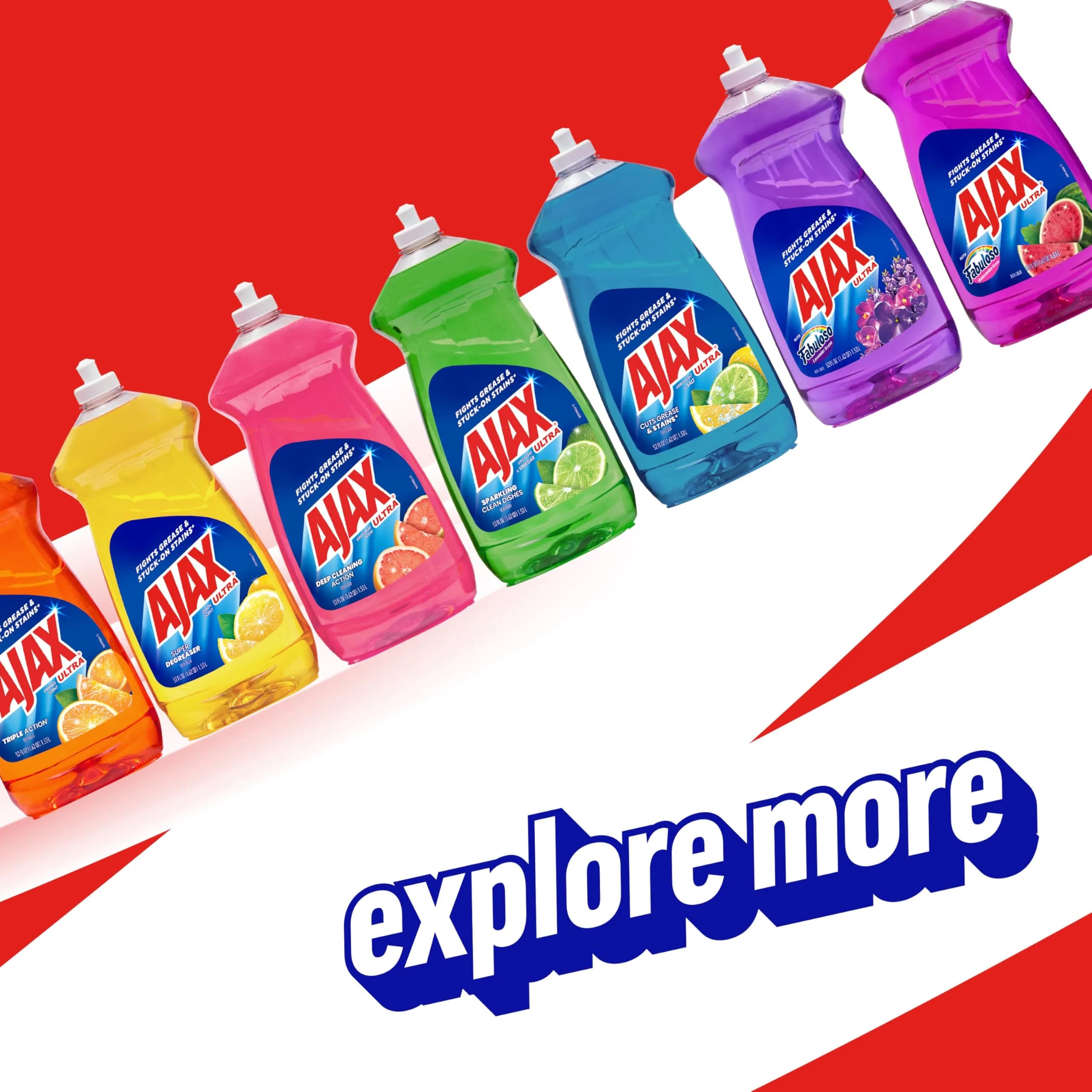 Ajax Ultra Liquid Dish Soap Lime & Vinegar 2663ml (90 fl oz) | Powerful Grease Cutting Formula - view 9