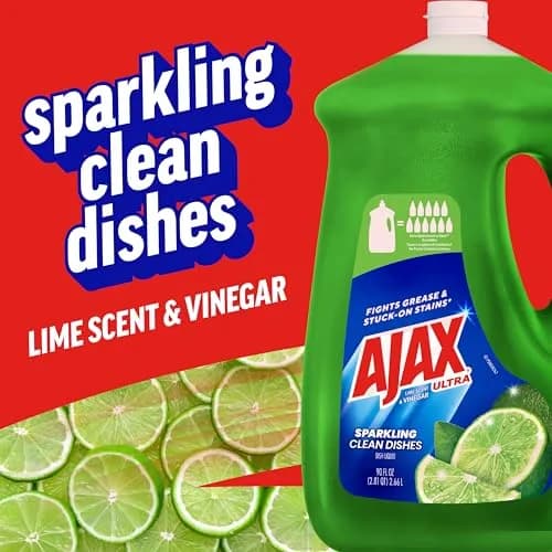 Ajax Ultra Liquid Dish Soap Lime & Vinegar 2663ml (90 fl oz) | Powerful Grease Cutting Formula thumbnail 2