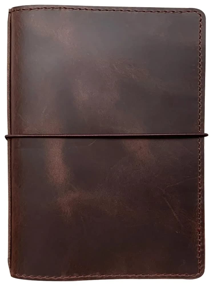 newestor Genuine Leather Travelers Notebook Cover B6 Size Dark Brown | Fits 5"x7.2" Notebooks - main product image