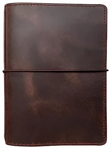 newestor Genuine Leather Travelers Notebook Cover B6 Size Dark Brown | Fits 5"x7.2" Notebooks thumbnail 1
