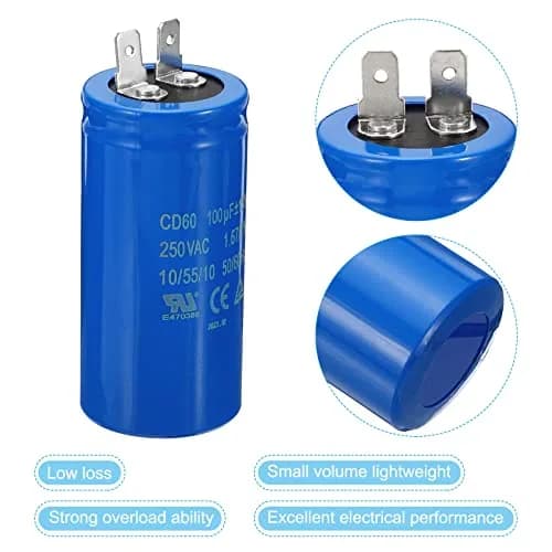 PATIKIL CD60 Run Capacitor 100uF 250VAC | Suitable for Single-Phase Motors in India thumbnail 4