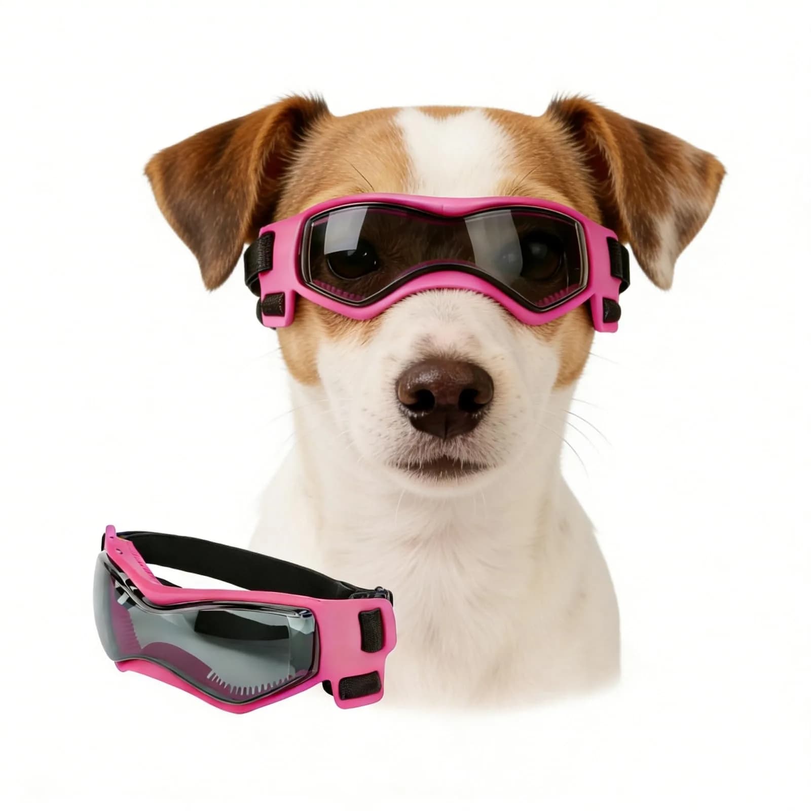Enjoying Stylish Pink Dog Goggles for Medium Breeds | UV Protection, Windproof & Adjustable - main product image