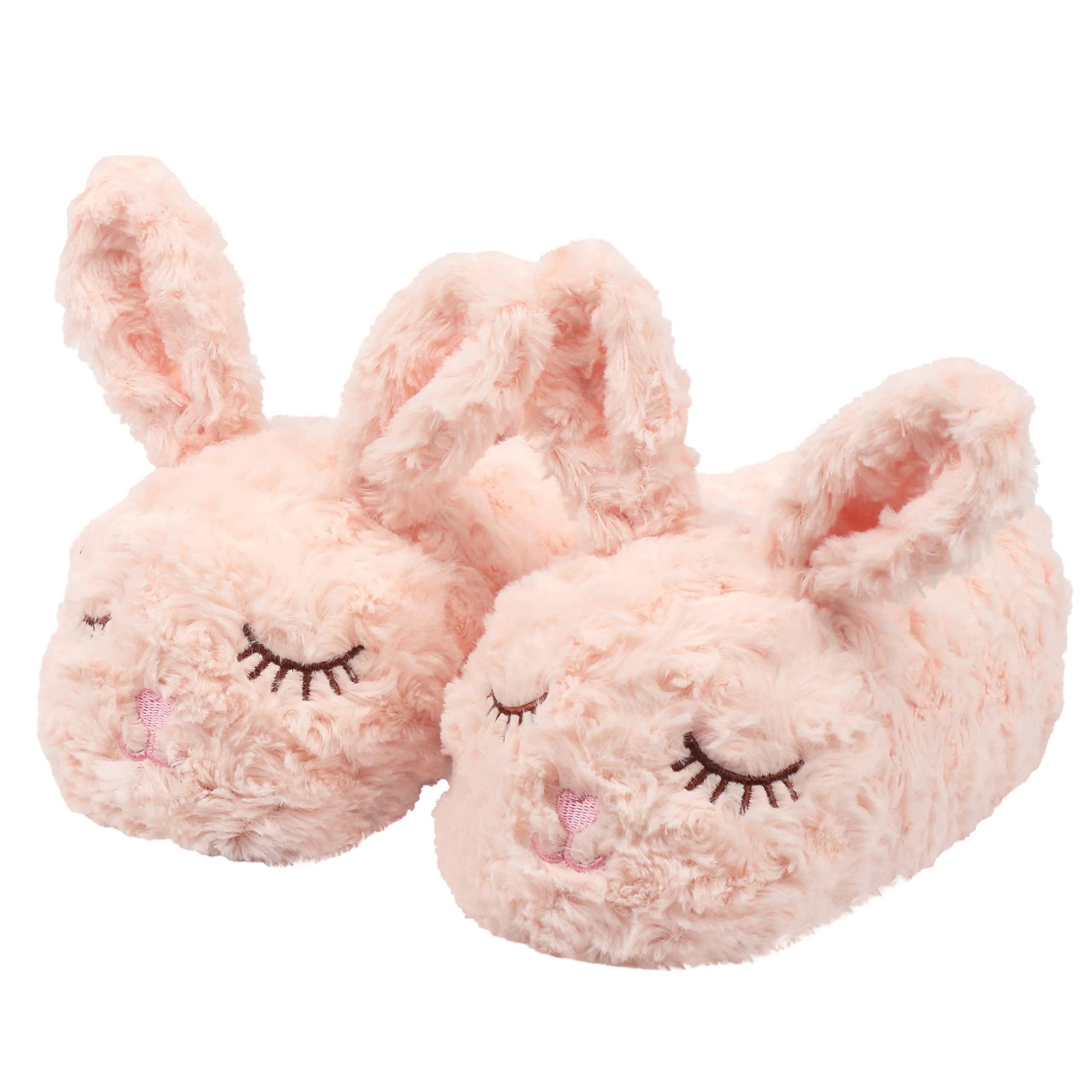 Aopuro Novelty Women Pink Bunny Animal Slippers Size 9-10 | Soft Plush & Non-Slip Comfort