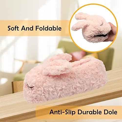 Aopuro Novelty Women Pink Bunny Animal Slippers Size 9-10 | Soft Plush & Non-Slip Comfort thumbnail 4