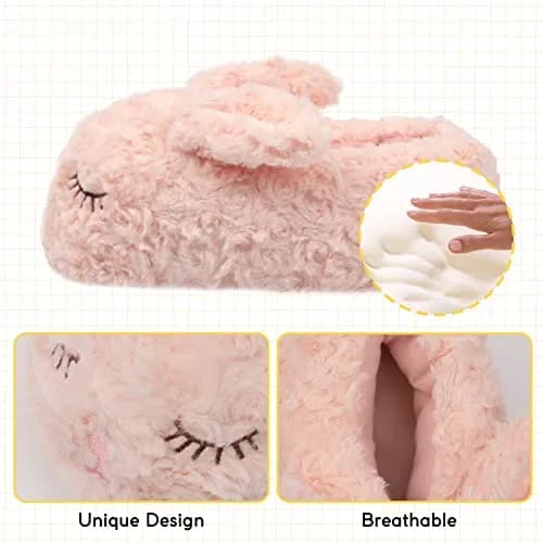 Aopuro Novelty Women Pink Bunny Animal Slippers Size 9-10 | Soft Plush & Non-Slip Comfort thumbnail 3