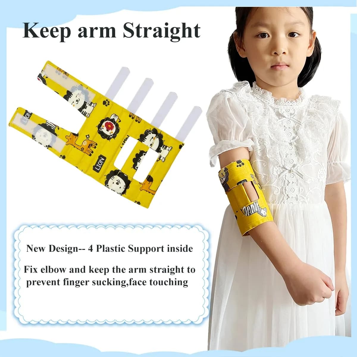 Heyshapeing Elbow Immobilizer Splint for Babies & Kids — Prevents Scratching & Thumb Sucking — Large (2-Pack) - view 3