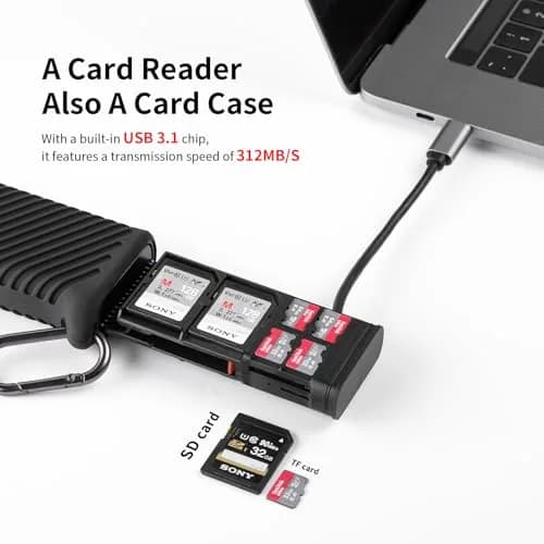 PGYTECH UHS-II SD4.0/Micro SD Card Reader Holder TF Memory Card Case | Ultra-High-Speed Data Transfer thumbnail 2