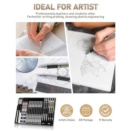 Nicpro Mechanical Pencil Set with 35PCS Art Leads, Erasers & Sharpeners | 0.5/0.7/0.9/2.0mm Fine Point thumbnail 7