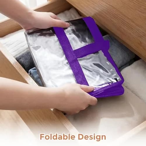 Budding Joy 2 Pack Clear Storage Bags for Clothes | 45L Closet Organizers & Storage, Heavy-Duty PVC, Zipper Closure thumbnail 5