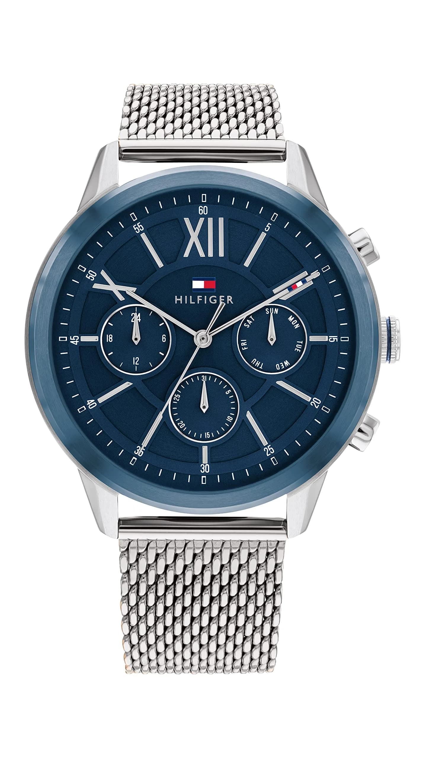 Tommy Hilfiger Men's Quartz 1710524 Stainless Steel Watch | Blue Dial & Mesh Band