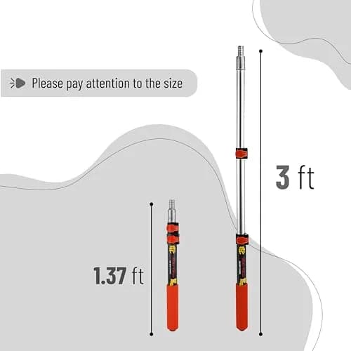 Bates Choice Telescopic Extension Pole, 3 Ft, Aluminum Alloy, Multi-Purpose with Flip-Lock for Painting, Dusting & Cleaning thumbnail 2