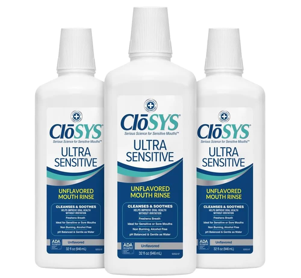 CloSYS Ultra Sensitive Mouthwash 96 Fl Oz (32 Fl Oz x 3) | Dentist Recommended Alcohol-Free Oral Rinse