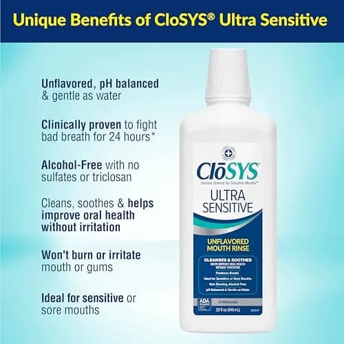 CloSYS Ultra Sensitive Mouthwash 96 Fl Oz (32 Fl Oz x 3) | Dentist Recommended Alcohol-Free Oral Rinse thumbnail 2