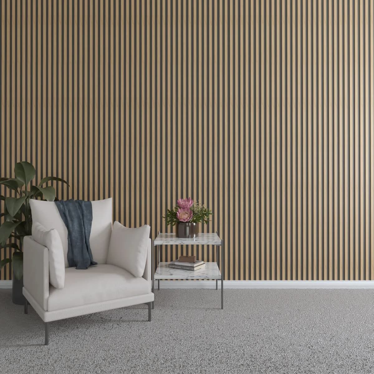 Ekena Millwork 94"H x 1/4"T Maple Wood Slat Wall Panel Kit | Adjustable, Eco-Friendly, DIY Friendly — Maple