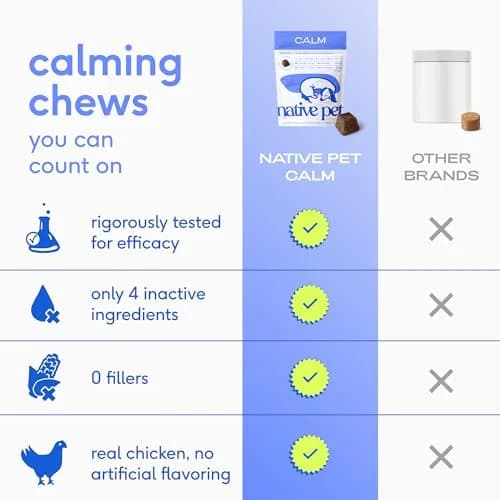 Native Pet Calming Chews for Dogs - Hemp Seed, Melatonin, L-Theanine & Casein - Air-Dried 30 Chews | Supports Emotional Balance & Reduces Hyperactivity thumbnail 4