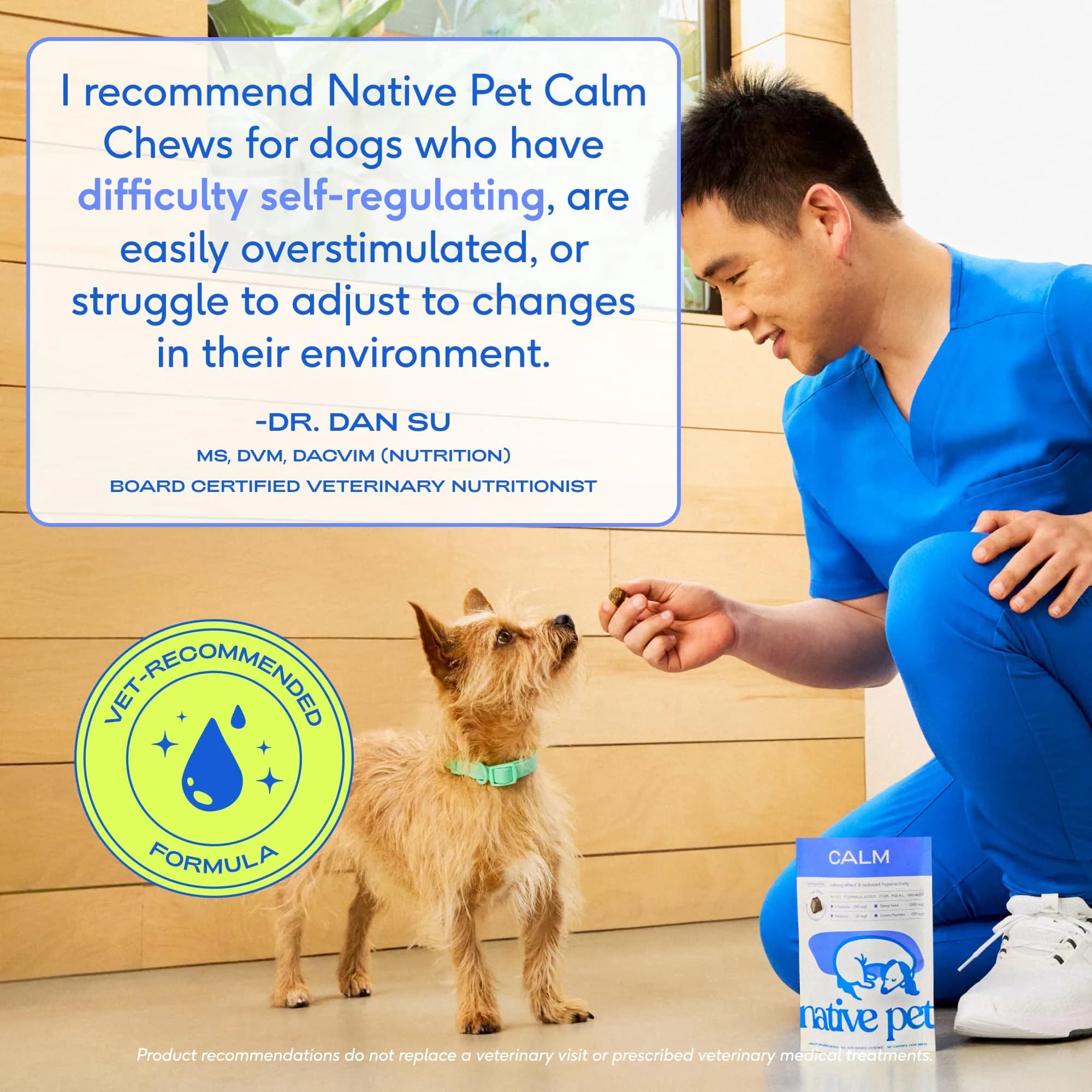 Native Pet Calming Chews for Dogs - Hemp Seed, Melatonin, L-Theanine & Casein - Air-Dried 30 Chews | Supports Emotional Balance & Reduces Hyperactivity - view 6