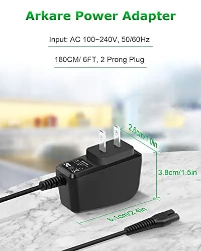 Arkare Wahl 9649 Charger Replacement Cord AC Adapter 2M (6.6ft) | Compatible with Wahl Color Pro Cordless Hair Clipper & Trimmer 9649 thumbnail 5