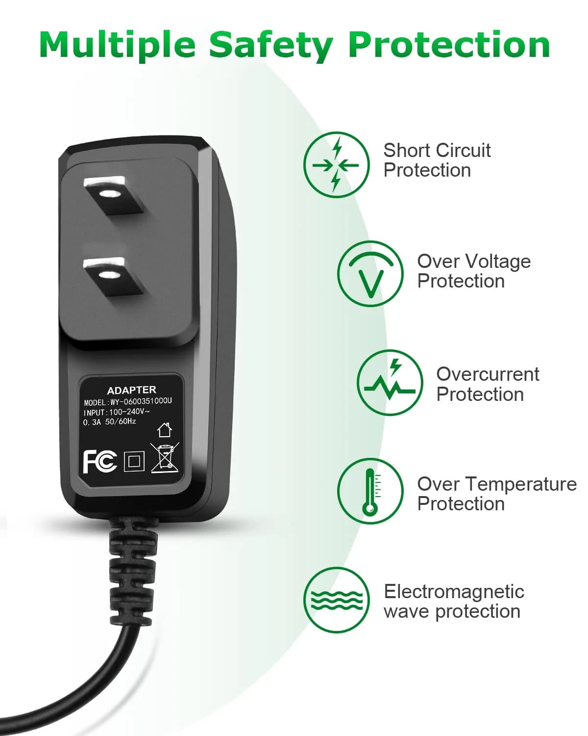 Arkare Wahl 9649 Charger Replacement Cord AC Adapter 2M (6.6ft) | Compatible with Wahl Color Pro Cordless Hair Clipper & Trimmer 9649 - view 4