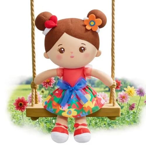 OUOZZZ Soft Baby Doll 12.6" Hispanic Brown Skin | CPSIA Certified Safe Plush Toy - main product image