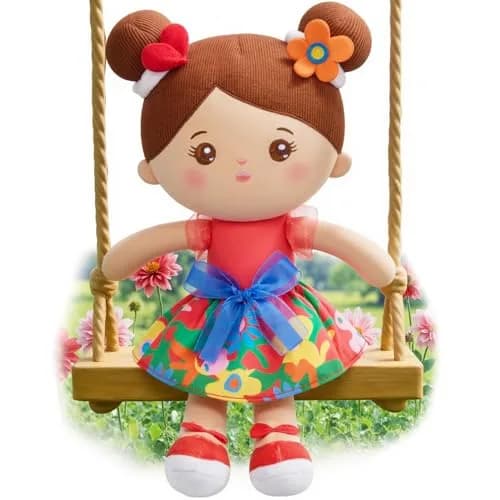 OUOZZZ Soft Plush Baby Doll 12.6 Inch, Brown Skin Snuggle | CPSIA Certified Safe & Soft for Infants thumbnail 1