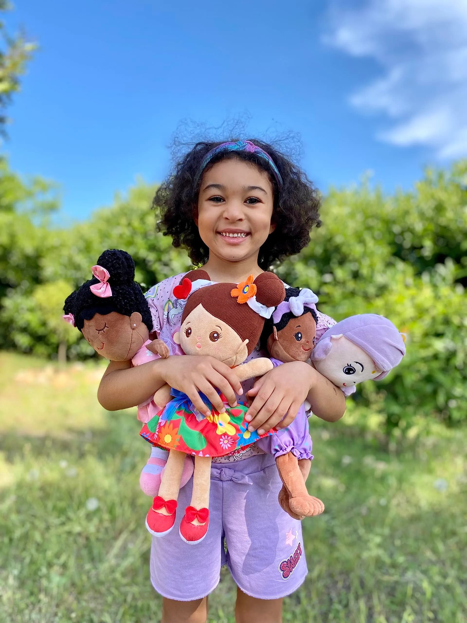 OUOZZZ Soft Plush Baby Doll 12.6 Inch, Brown Skin Snuggle | CPSIA Certified Safe & Soft for Infants - view 6