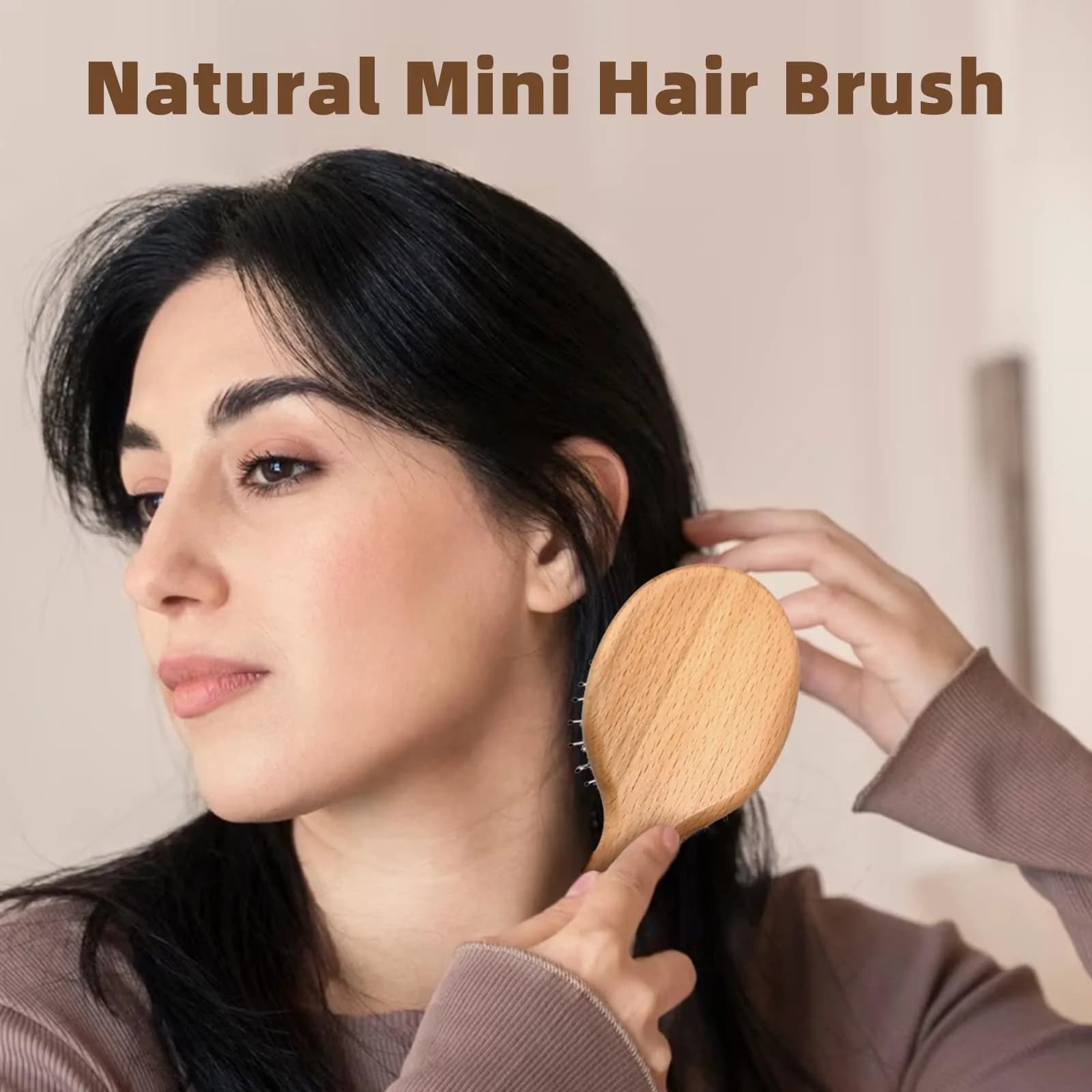 BLACK EGG Mini Boar Bristle Hair Brush - Detangling Travel Hairbrush for All Hair Types | 14.6cm (5.75 inches) - view 8
