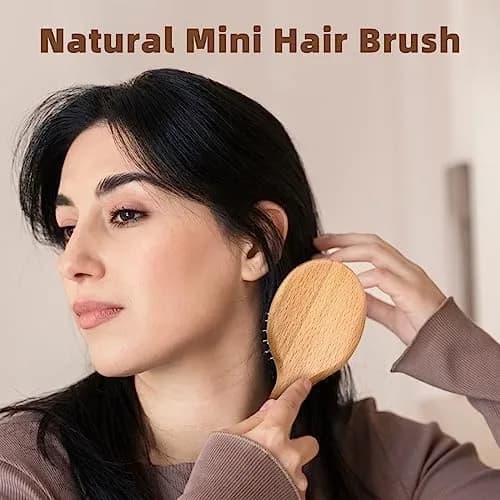 BLACK EGG Mini Boar Bristle Hair Brush - Detangling Travel Hairbrush for All Hair Types | 14.6cm (5.75 inches) thumbnail 8